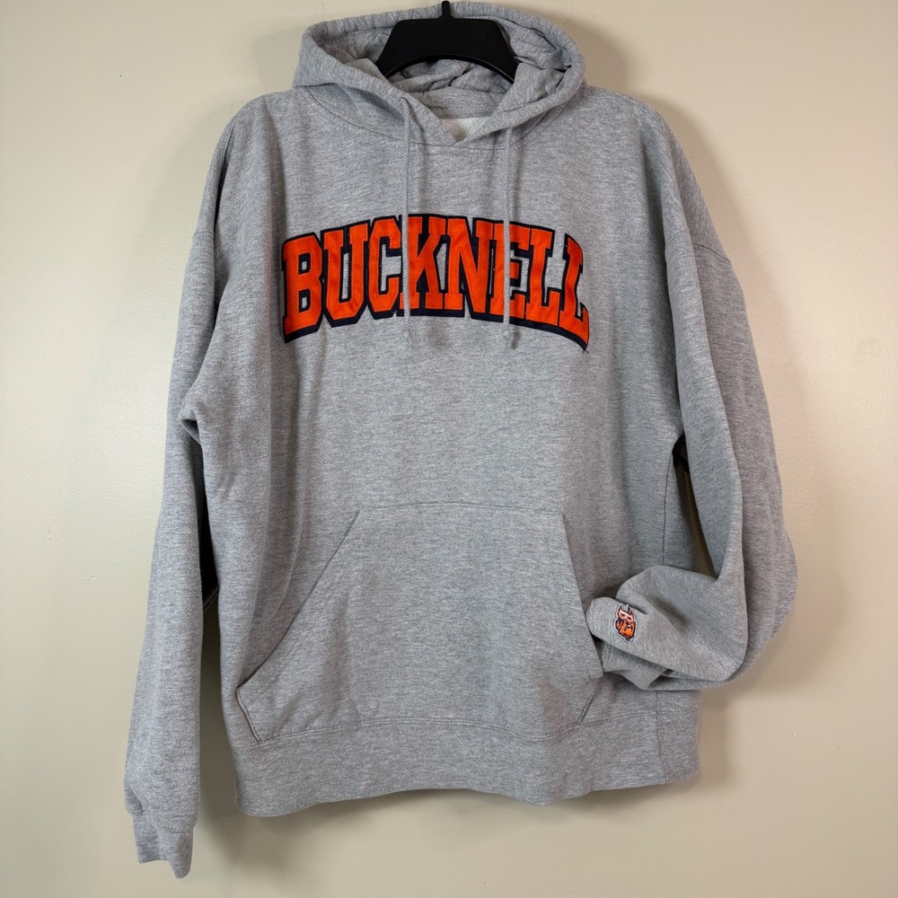 Bucknell University Hoodie Mens LG Bison Embroidered Collegiate Classic
